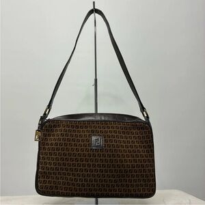 Fendi Brown and Black Monogram Shoulder Bag